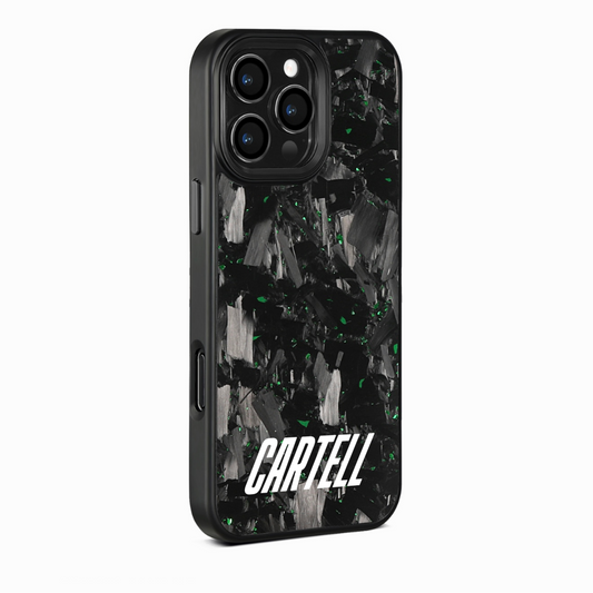 Carbon Case mit Metall Grün