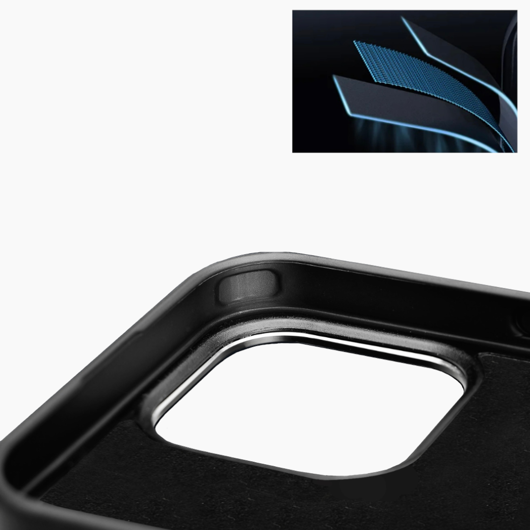 Carbon Case mit Metall Flaming-Red