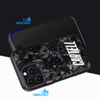 Carbon Case mit Metall Flaming-Red