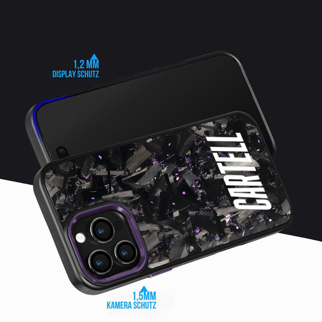 Carbon Case mit Metall Flaming-Red