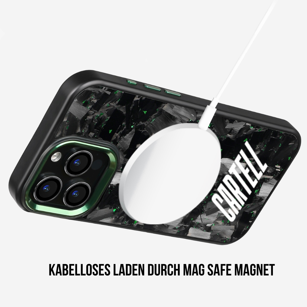 Carbon Case mit Metall Flaming-Red