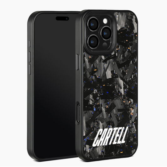 Carbon Case mit Metall Blau Gold