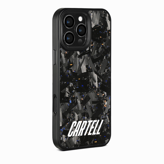 Carbon Case mit Metall Blau Gold