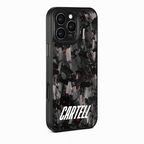 Carbon Case mit Metall Flaming-Red