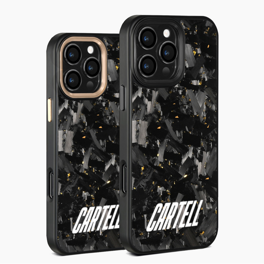 Carbon Case mit Metall Gold