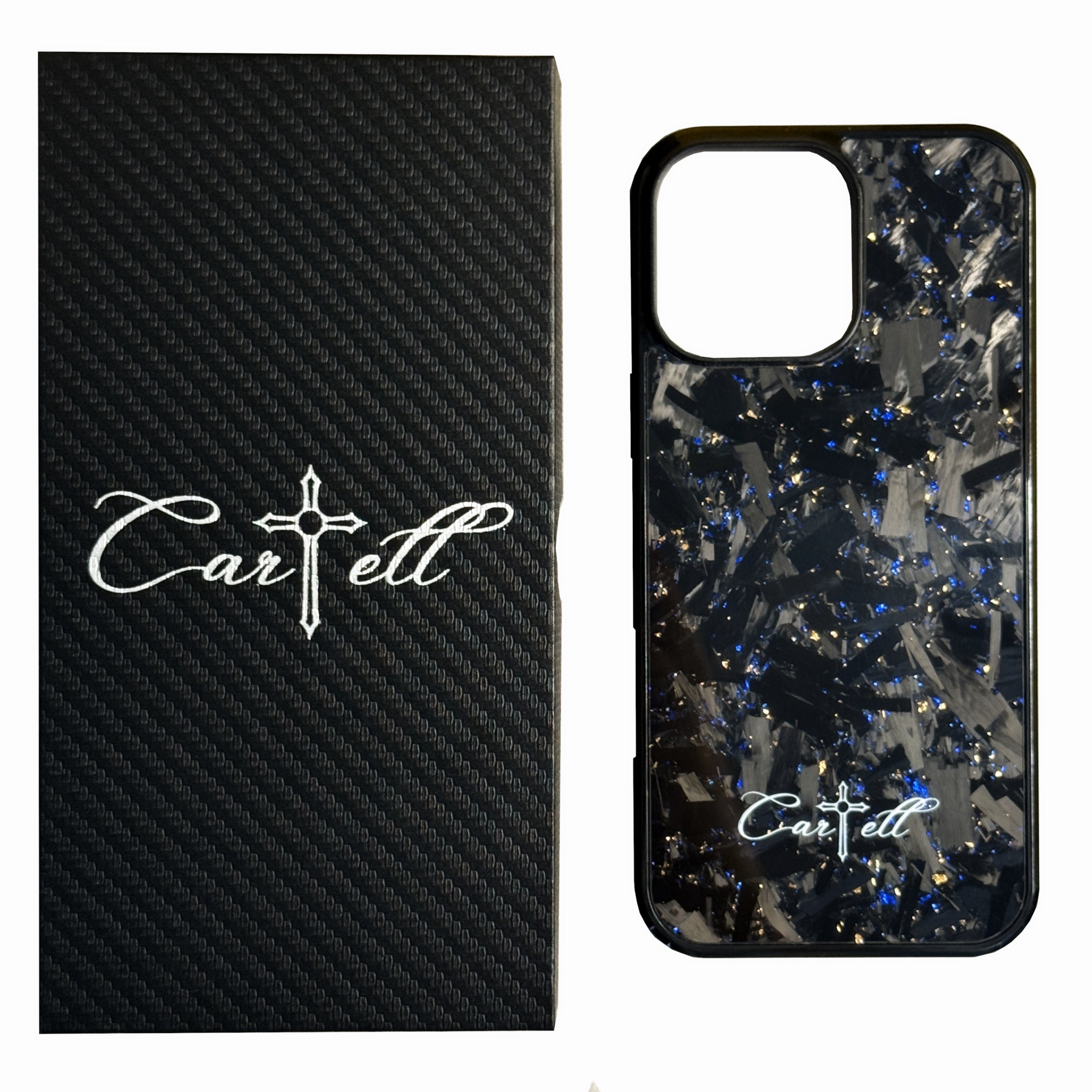 Cartell Case mit Blau Gold Flakes für iPhone